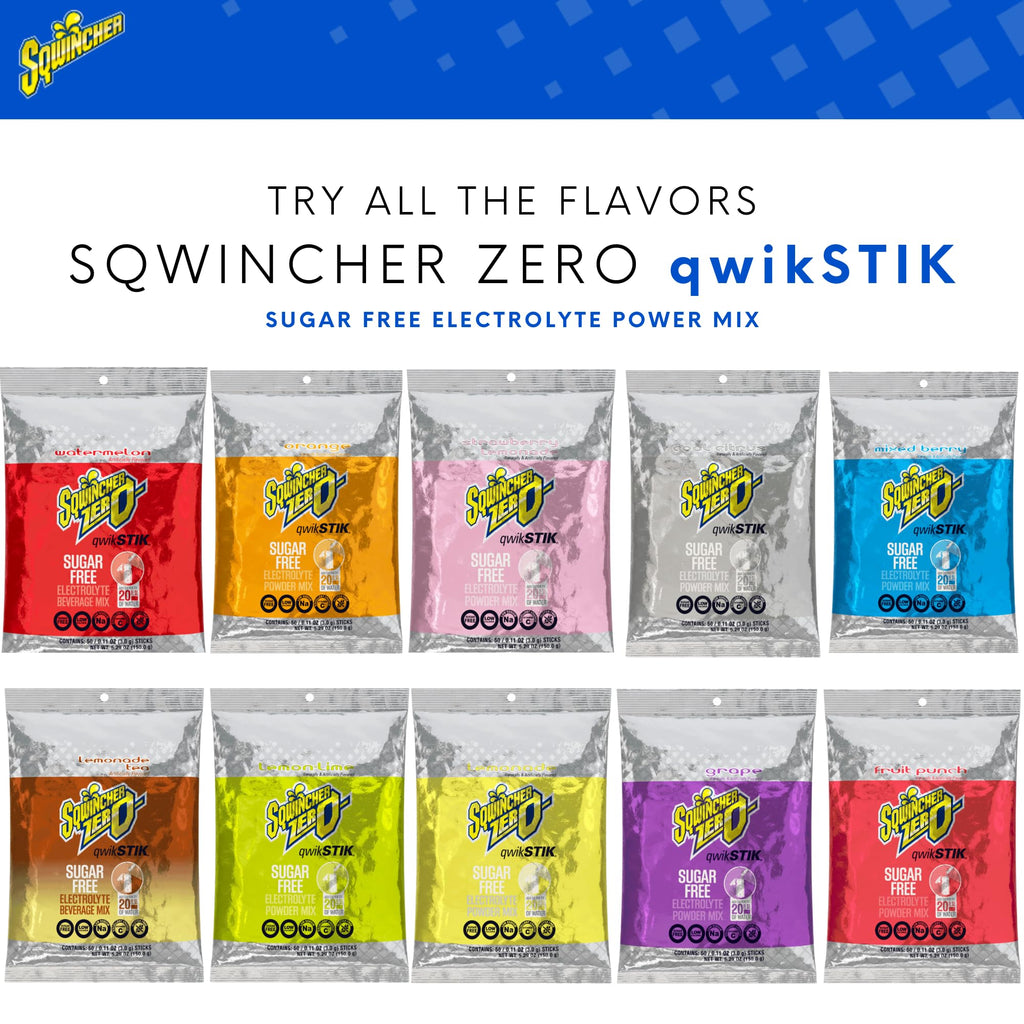 Sqwincher Zero Single Serve Qwik Stik Zero, 50 Sticks/Bag