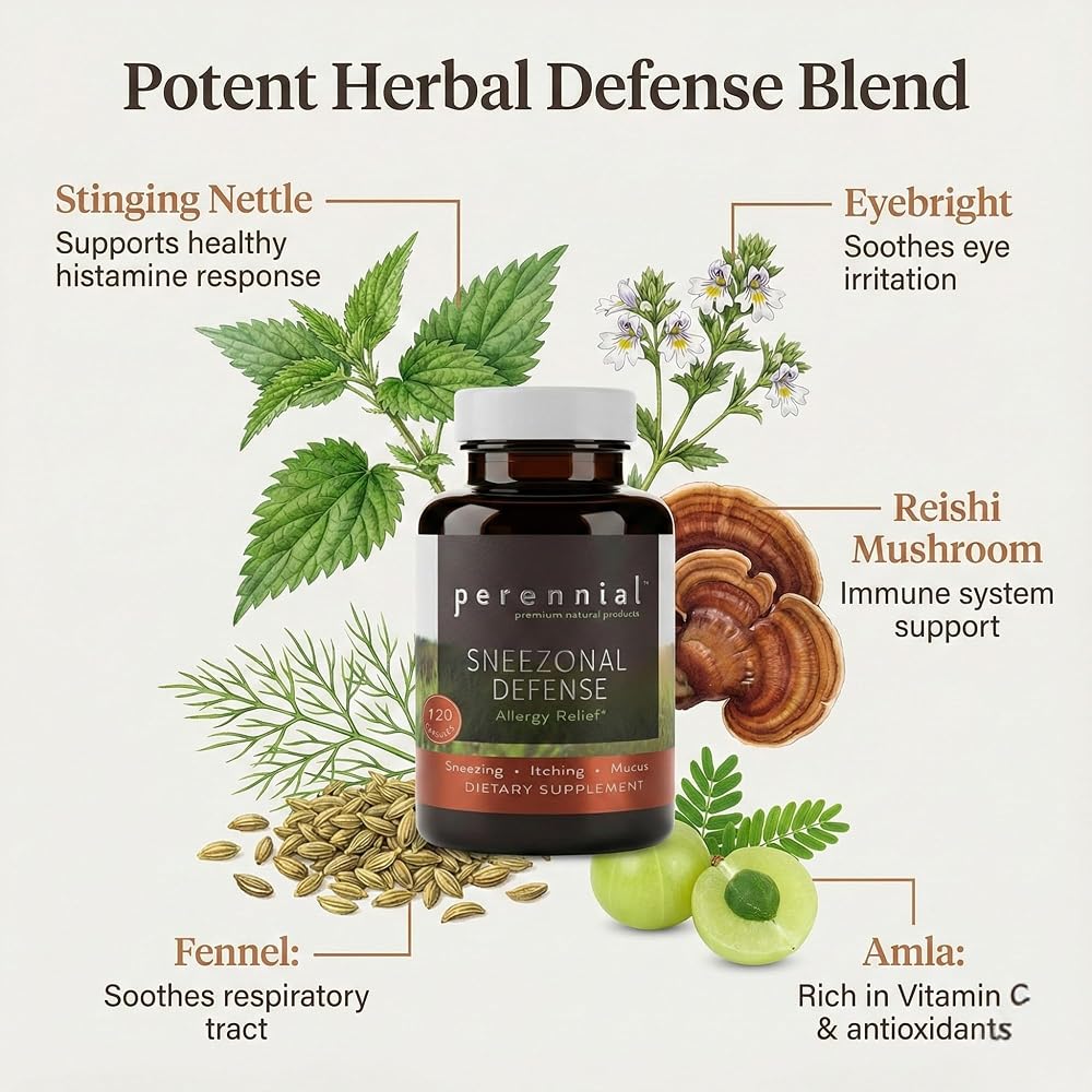 Perennial Sneezonal Defense Allergy Relief Formula - 120 Vegetarian Capsules - image 3