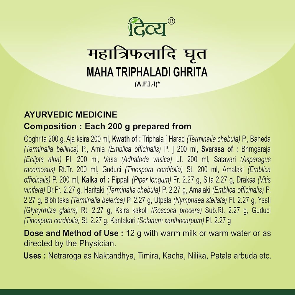 Patanjali Mahatriphaladi Ghrit Ayurvedic Eye Care - 200g - image 4