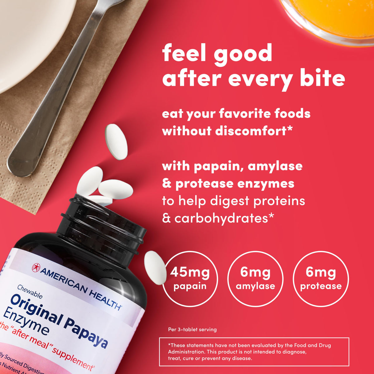 American Health Original Papaya Enzyme Chewable Tablets - 250 Count - image 5
