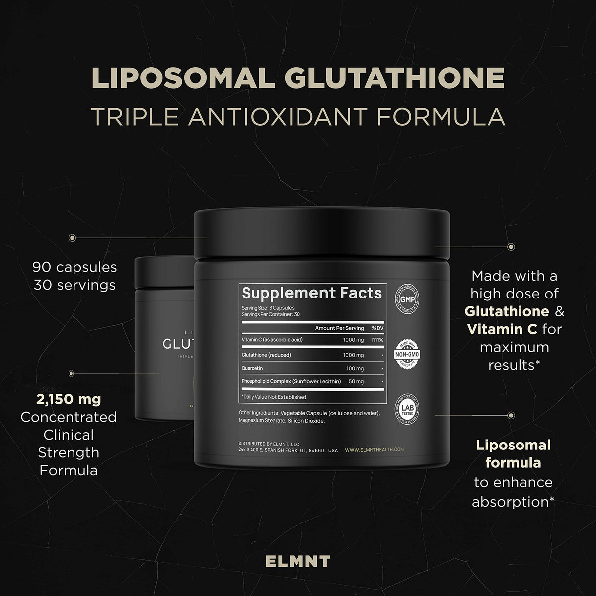 TERRA ELMNT Super Liposomal Glutathione 2150mg - 90 Capsules - image 8
