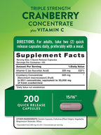 Nature's Truth Cranberry Concentrate Plus Vitamin C - 200 Capsules - image 2