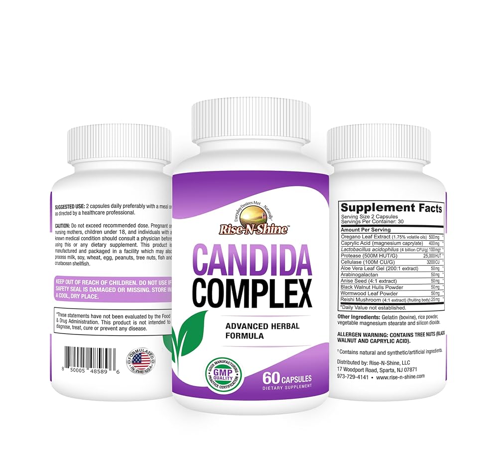 Rise-N-Shine Candida Support Supplement - 60 Capsules - image 3