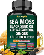 StrongVit Sea Moss Black Seed Oil Ashwagandha Ginger