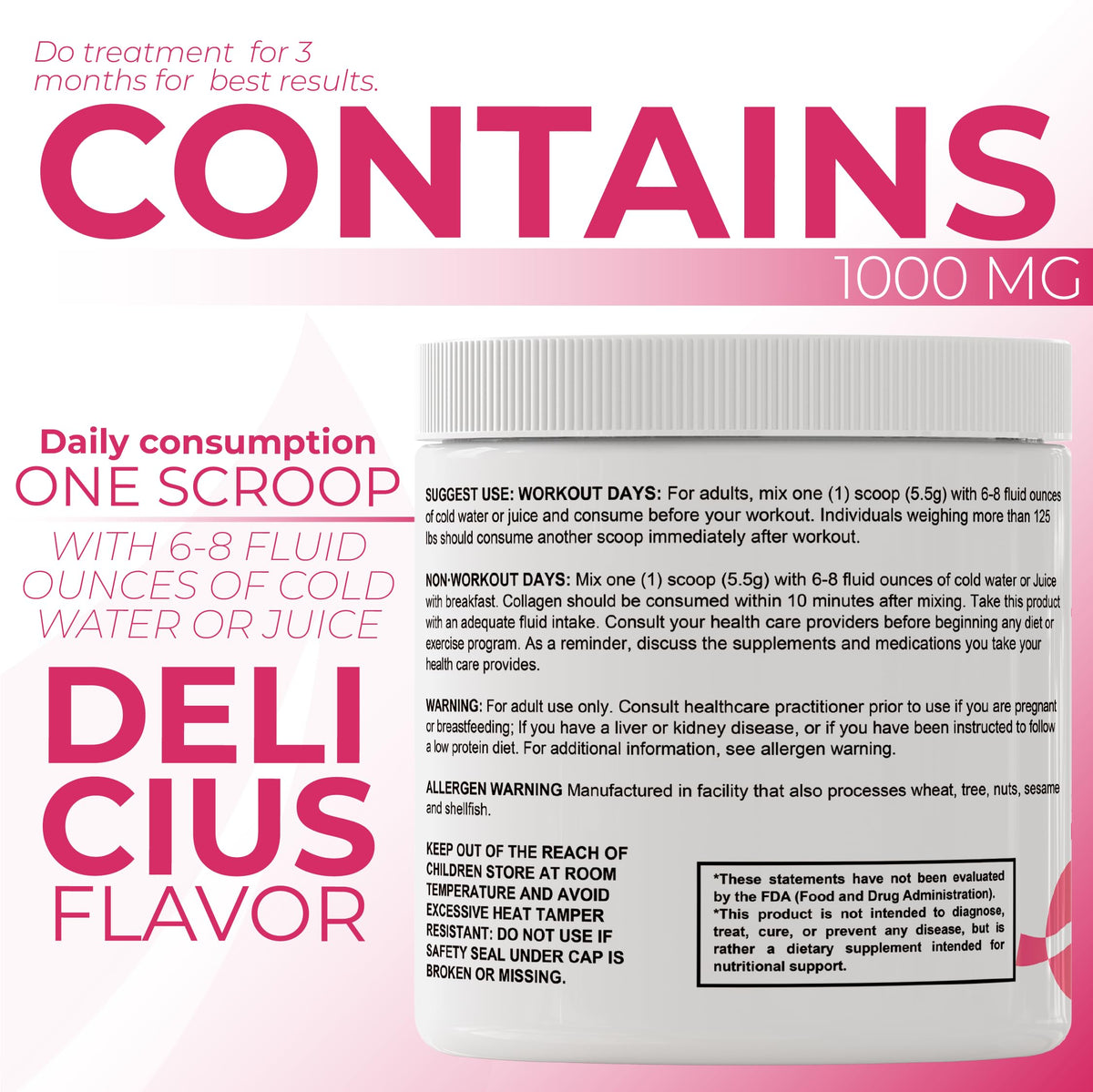 Hallusa Natural Hydrolyzed Collagen Peptides Type I & III Berry Blast - image 5