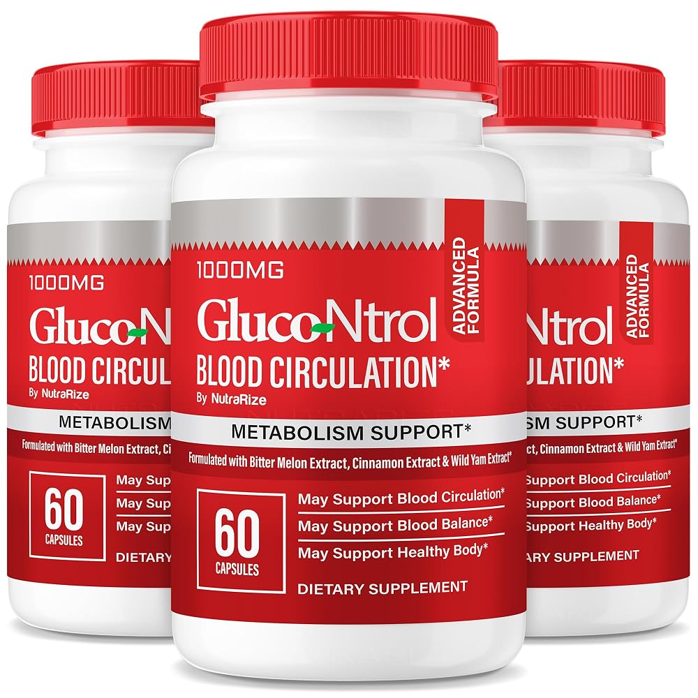 NutraRize Glucontrol Blood Support Supplement - 180 Capsules