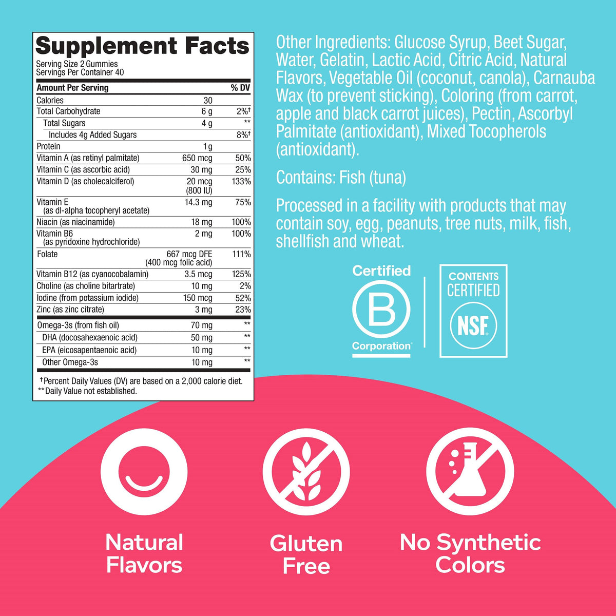 OLLY Prenatal Multivitamin Gummy with DHA - 80 Count - image 2