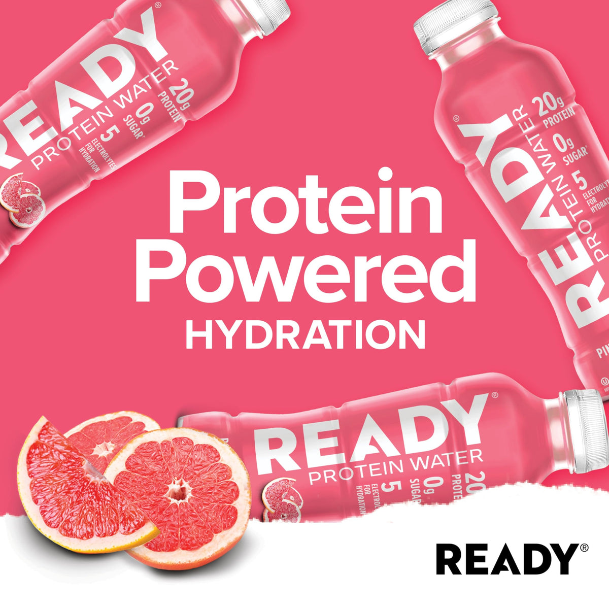 Come Ready Clear Protein Water Pink Grapefruit - 16.9 Fl Oz - image 3