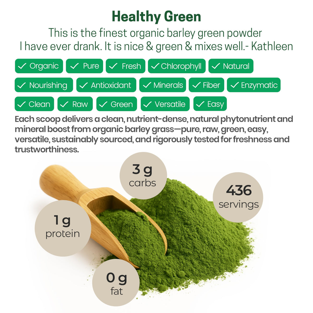 Z Natural Foods Organic Barley Grass Powder - Whole Food Green Blend