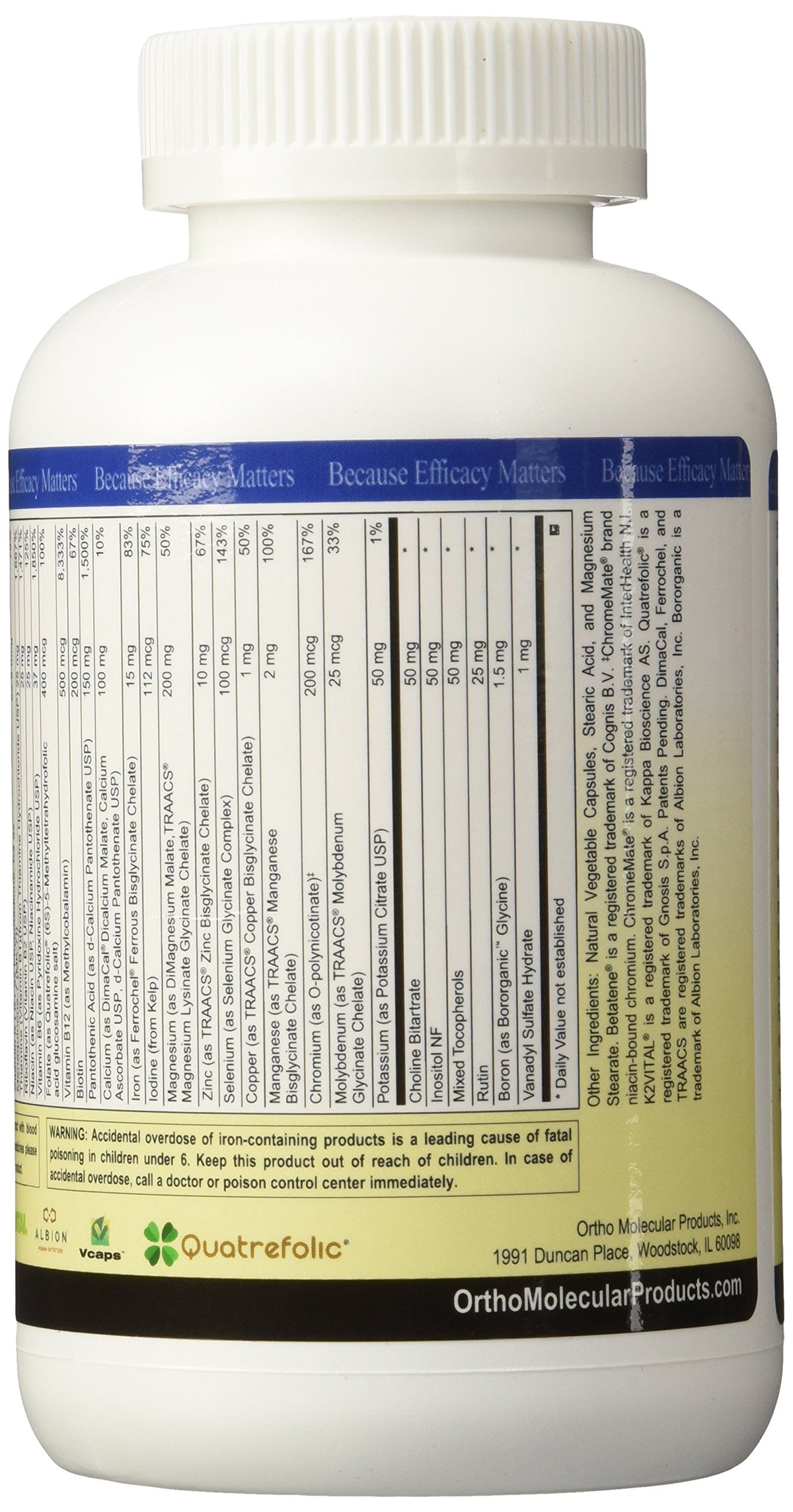 Ortho Molecular Products Alpha Base with Iron - 240 Capsules - image 3