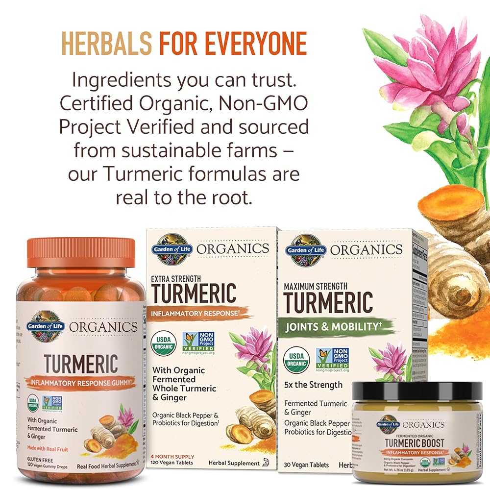 Garden of Life Organics Maximum Strength Turmeric Joints & Mobility - 30 Tablets - image 6