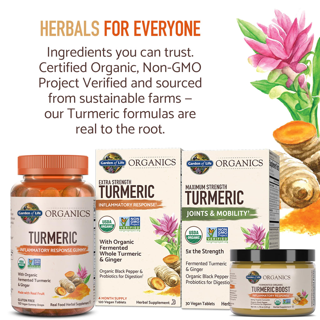 Garden of Life Organics Maximum Strength Turmeric Joints & Mobility - 30 Tablets - image 6