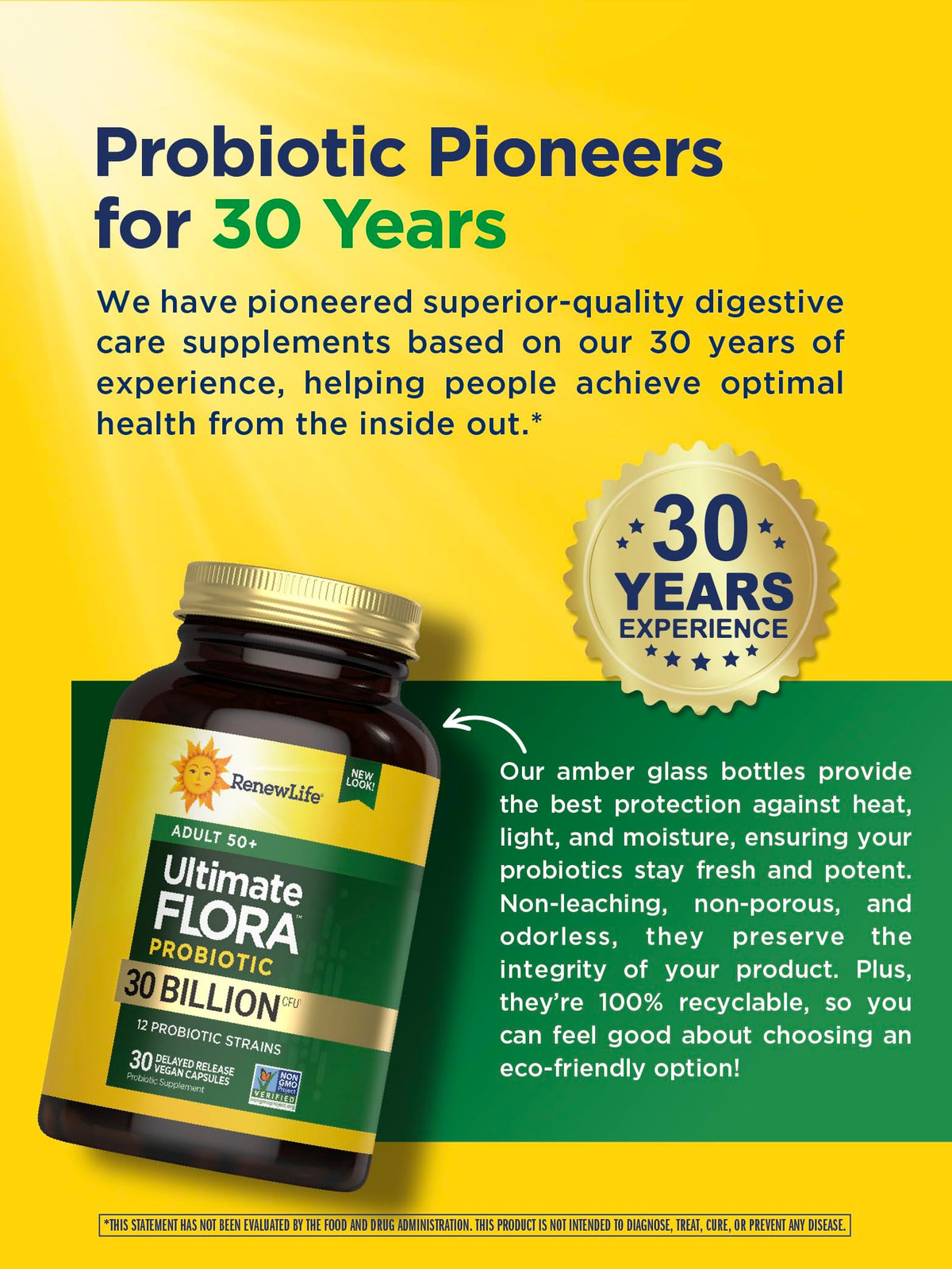 Renew Life Ultimate Flora Adult 50+ Probiotic 30 Billion CFU - 30 Capsules - image 5