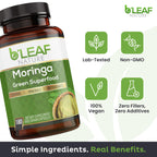 B'LEAF NATURE Organic Moringa Oleifera, 1000mg