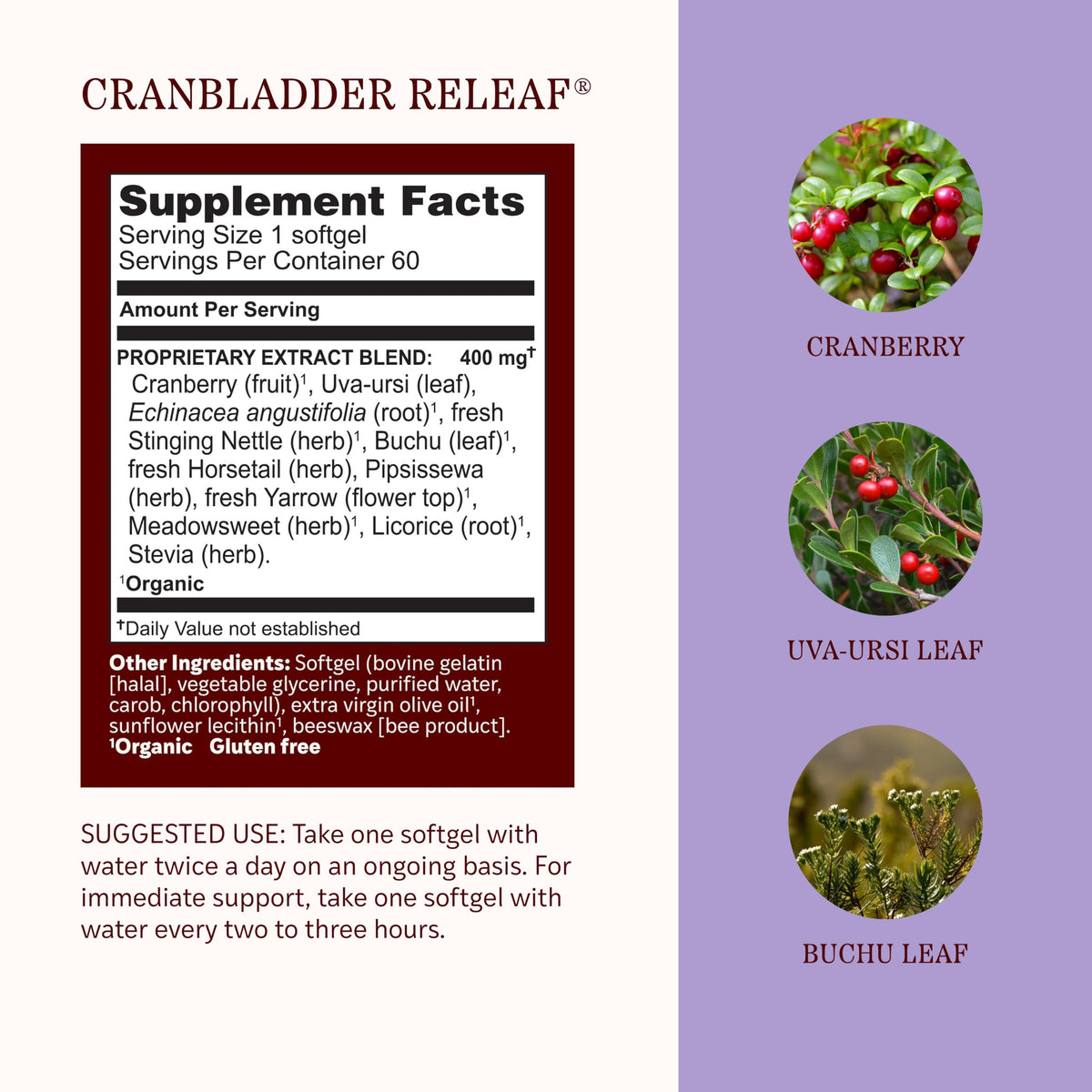 Herbs Etc. CranBladder ReLeaf Urinary Tract Support - 60 Softgels - image 4
