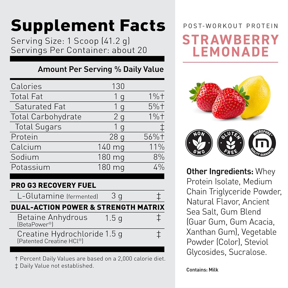 Kaged Post Workout Protein Powder Strawberry Lemonade - 20 Servings - image 5