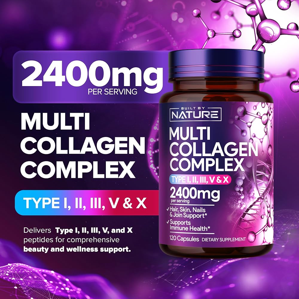 Built by Nature Multi Collagen Peptides Complex for Women - 120 Capsules - image 2