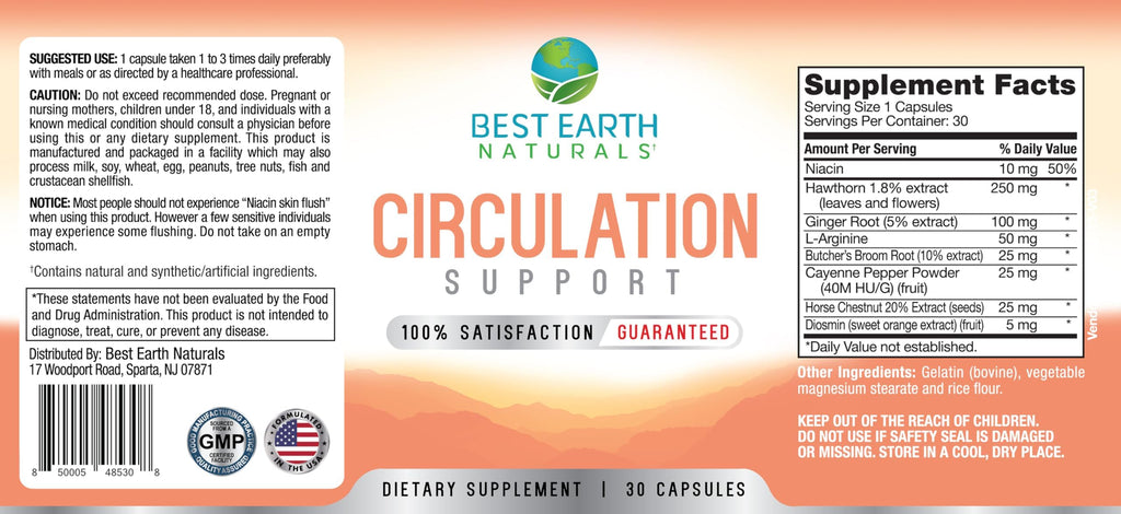 Best Earth Naturals Circulation Supplement - 30 Capsules - image 5