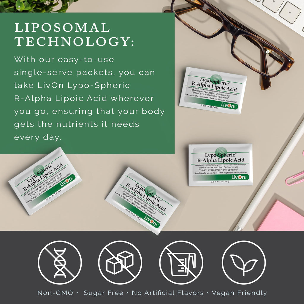 LivOn Laboratories Lypo-Spheric R-Alpha Lipoic Acid - 60 Packets - image 6