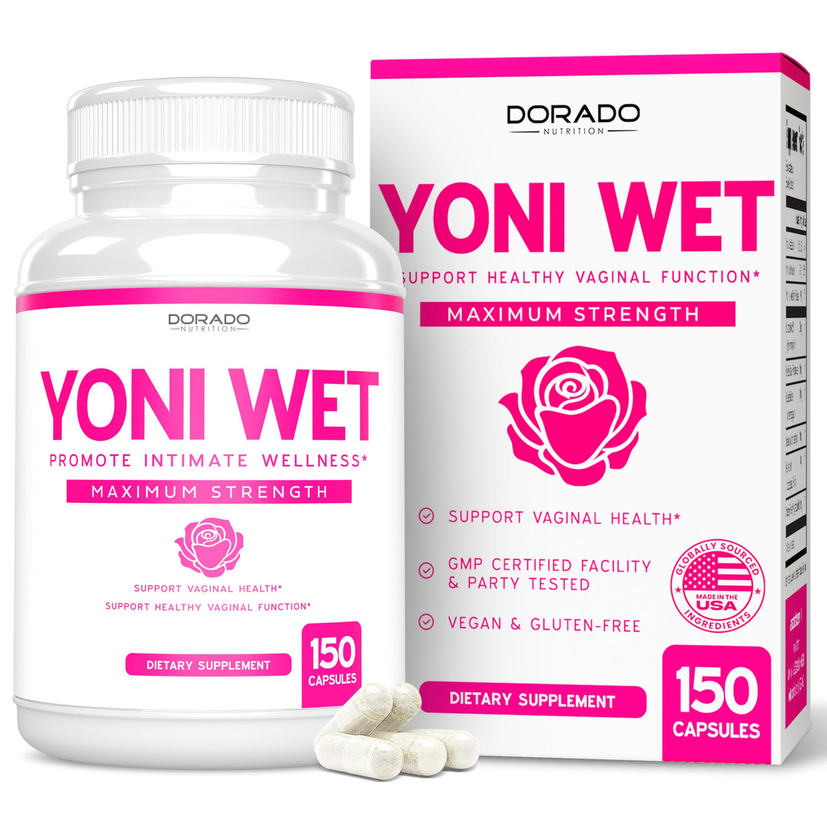 DORADO NUTRITION Yoni Wet Vaginal Moisturizer - 150 Capsules