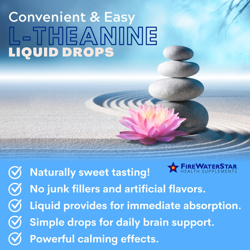 FIREWATERSTAR L-Theanine Liquid Drops 200mg - 2 Fl Oz - image 4