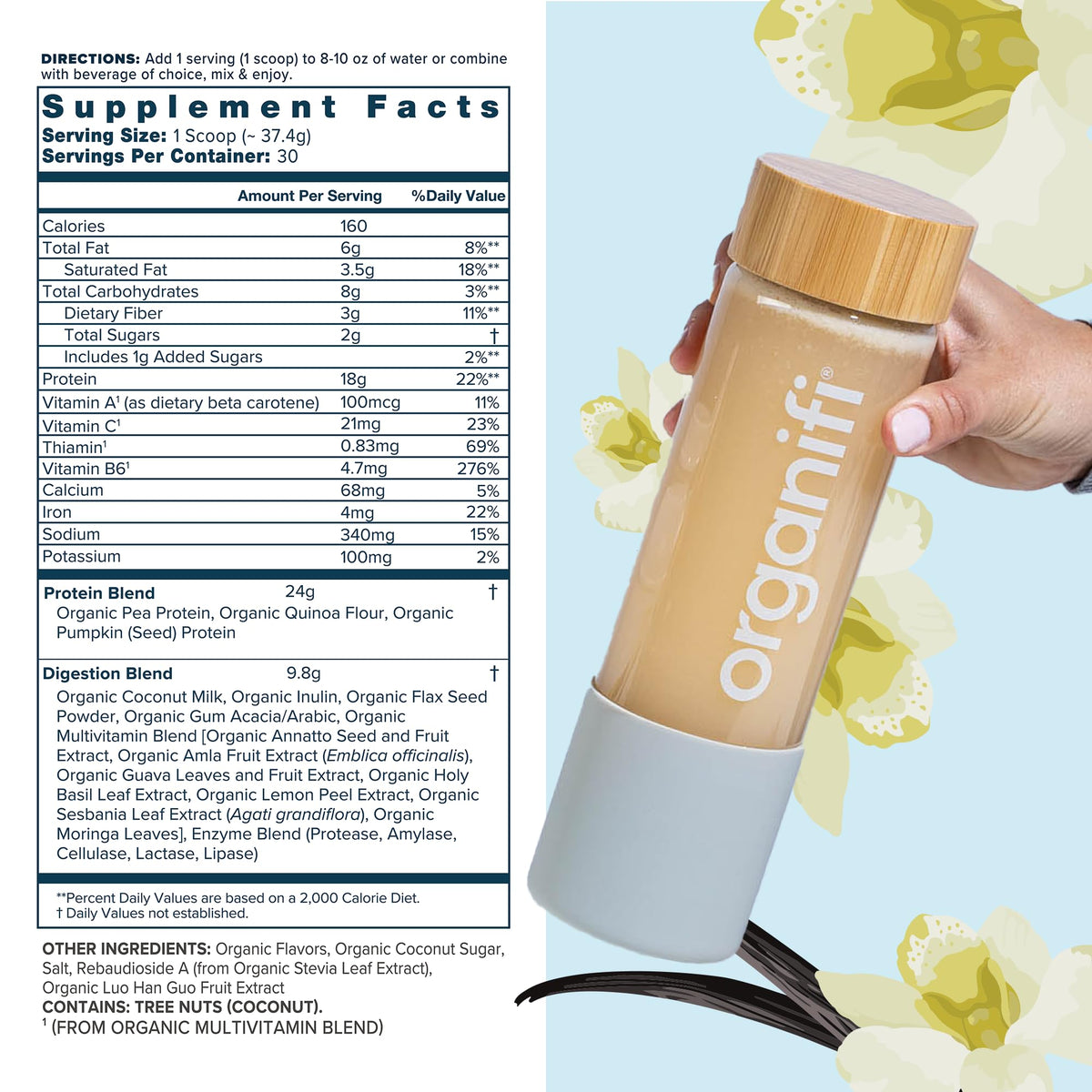 Organifi Complete Vanilla Protein Powder - 30 Servings - image 2