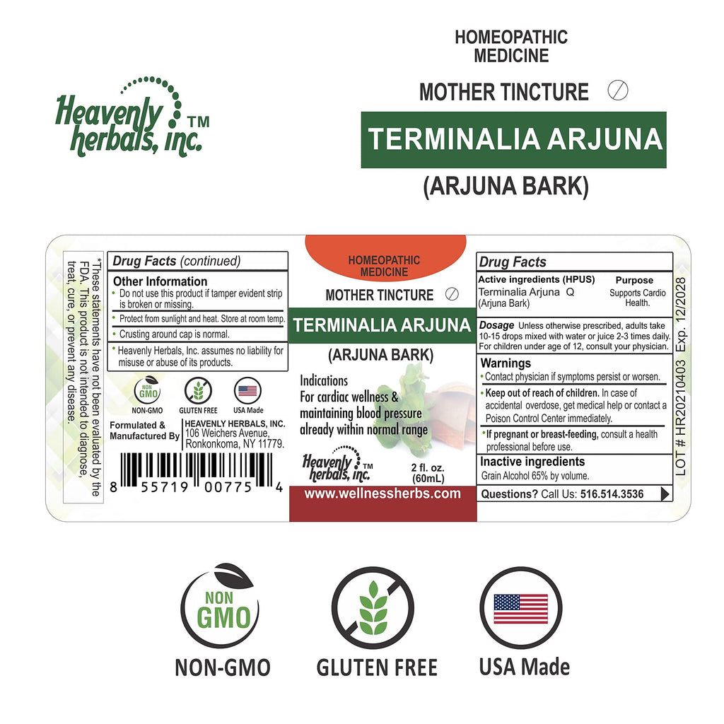 Heavenly Herbals Terminalia Arjuna Q Homeopathic Mother Tincture - 2 Fl Oz - image 9