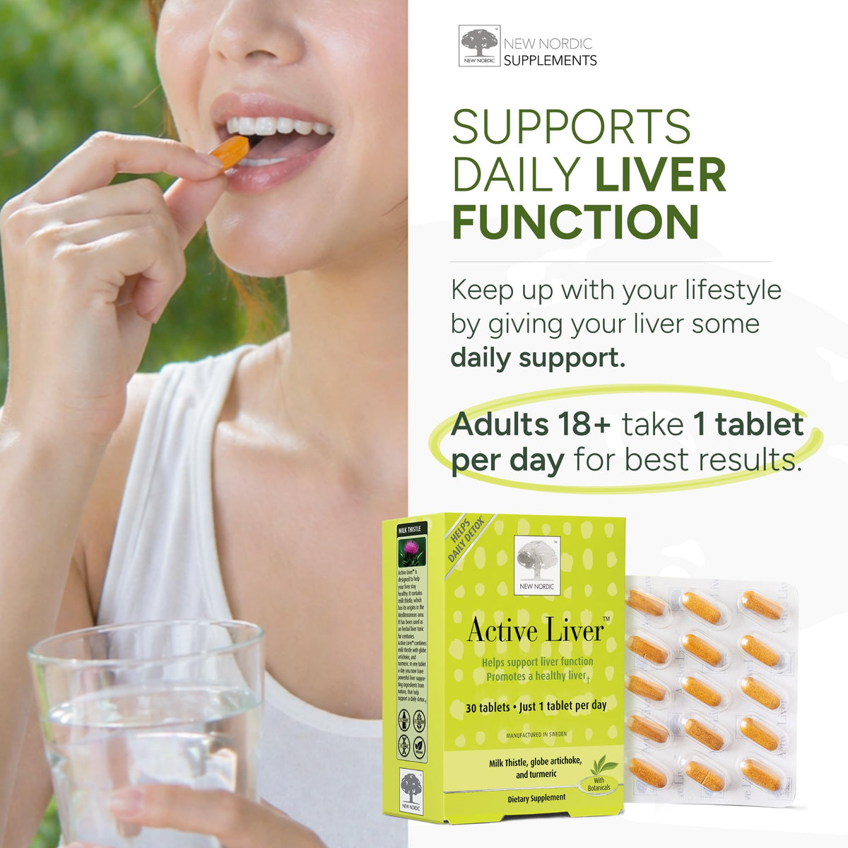 NEW NORDIC Active Liver Daily Support Supplement - 90 Tablets - image 4
