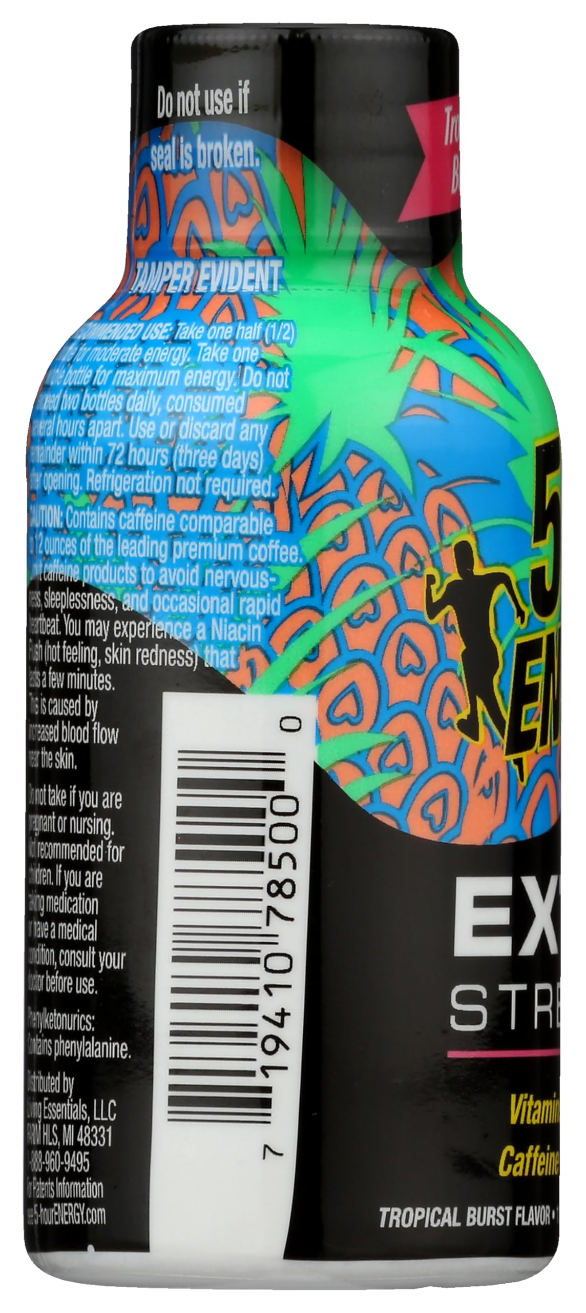 Living Essentials 5-Hour Energy Extra Strength Sugar Free Tropical - 12 Pack - image 4