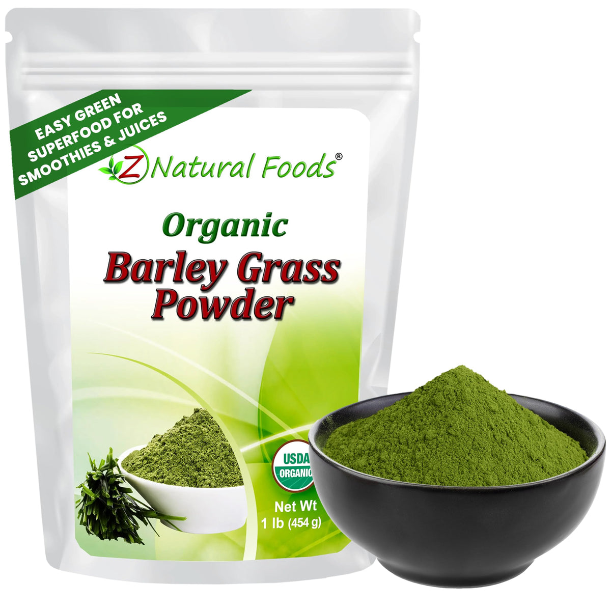 Z Natural Foods Organic Barley Grass Powder - Whole Food Green Blend