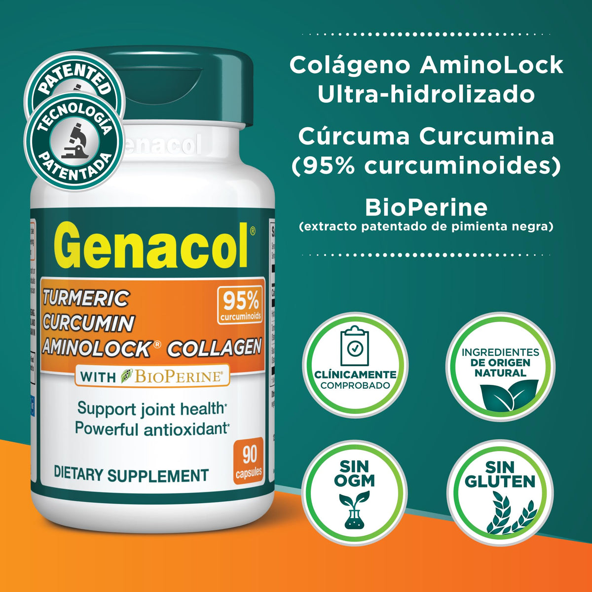 Genacol Turmeric Curcumin Joint Supplement with Collagen - 90 Capsules - image 3