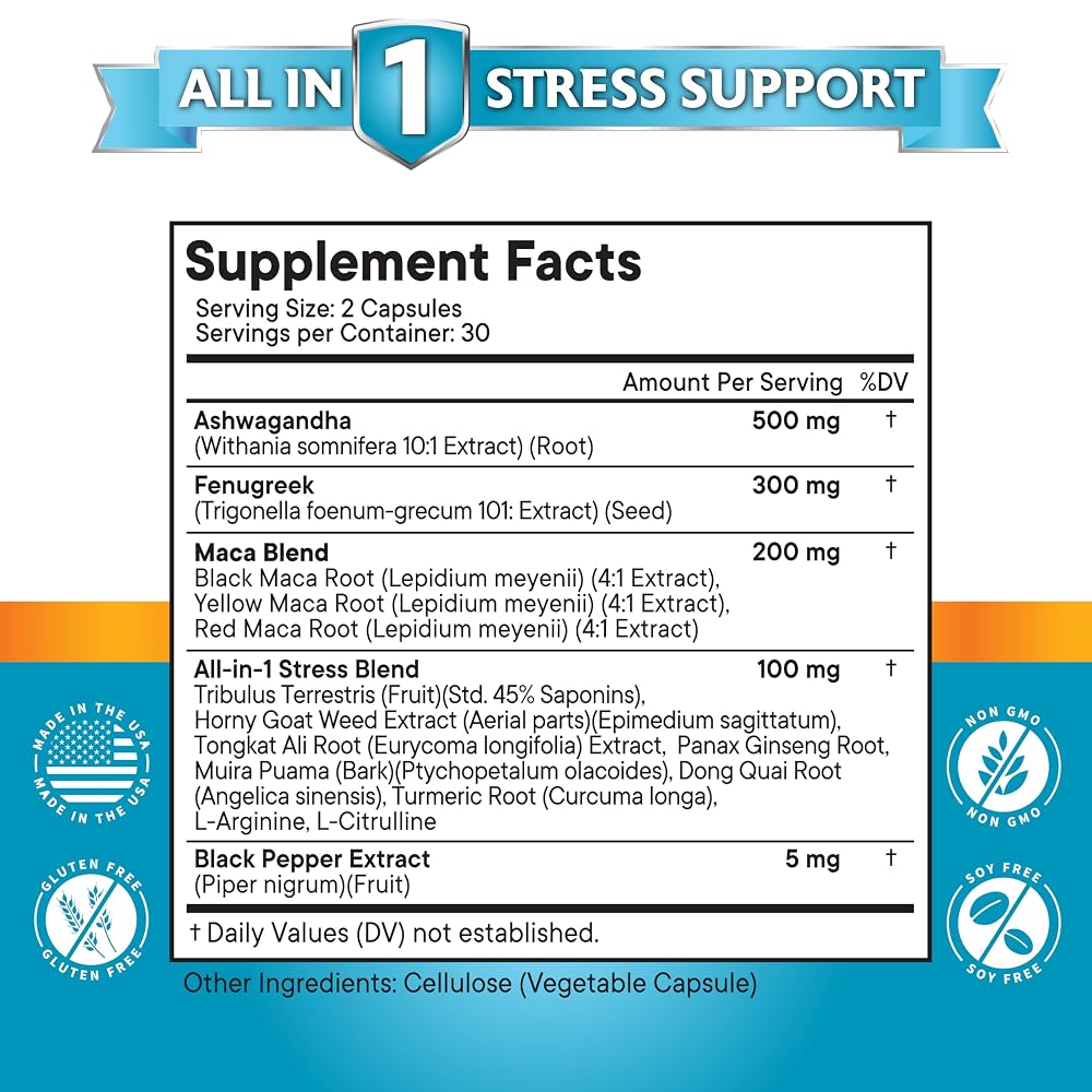 NEW AGE Ashwagandha Maca Root Fenugreek Supplement Mood Support - 120 Capsules - image 7