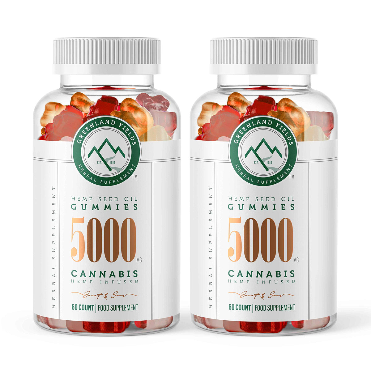 Greenland Fields Organic Hemp Chewy Bears 5000MG - 60 Gummies