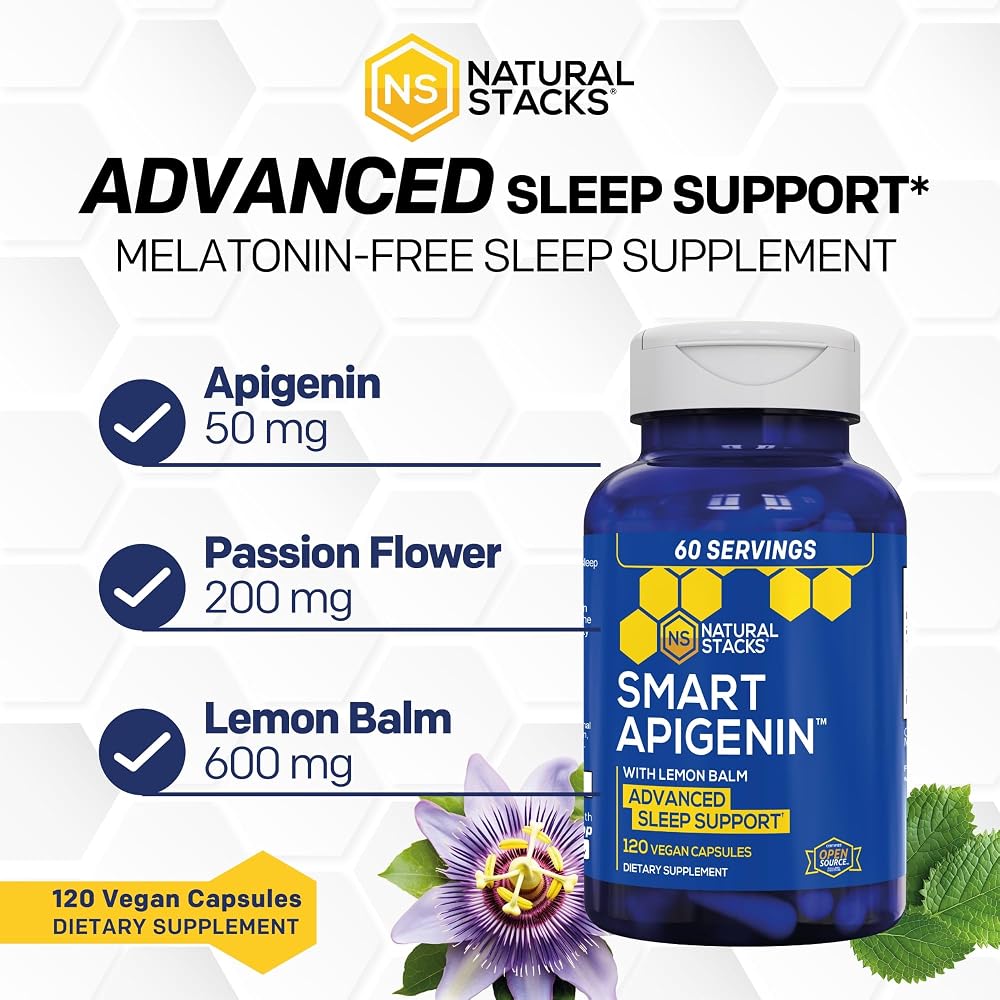 Natural Stacks Smart Apigenin Sleep Supplement - 120 Capsules - image 3