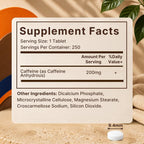 Vitamatic Caffeine Pills 200mg per Serving, 250 Vegetarian Tablets