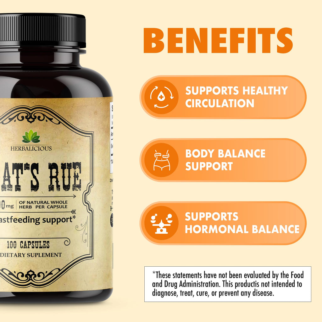 HERBALICIOUS Goat's Rue 1000mg Capsules for Breastmilk Support - 100 Capsules - image 4