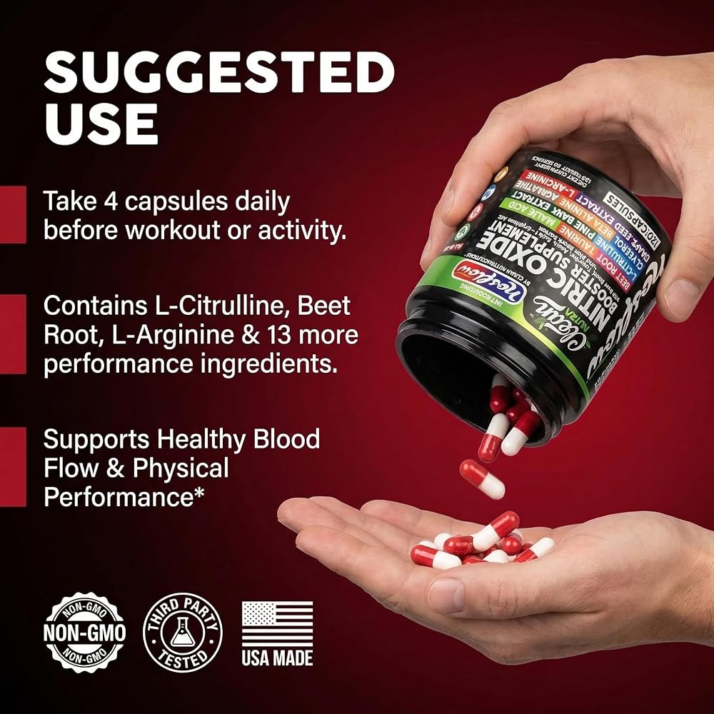 Clean Nutraceuticals NosFlow Nitric Oxide Supplement - 120 Capsules - image 6