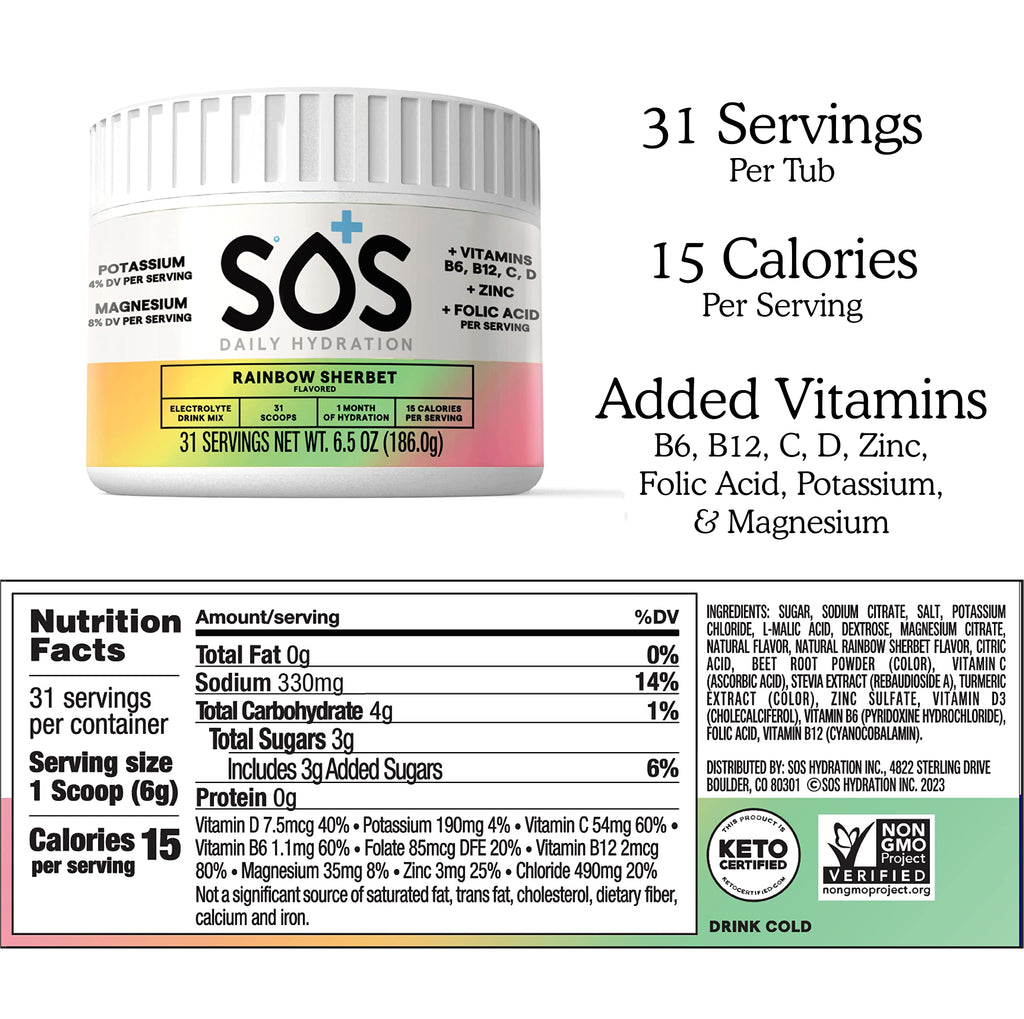 SOS Hydration Electrolyte Powder Drink Mix