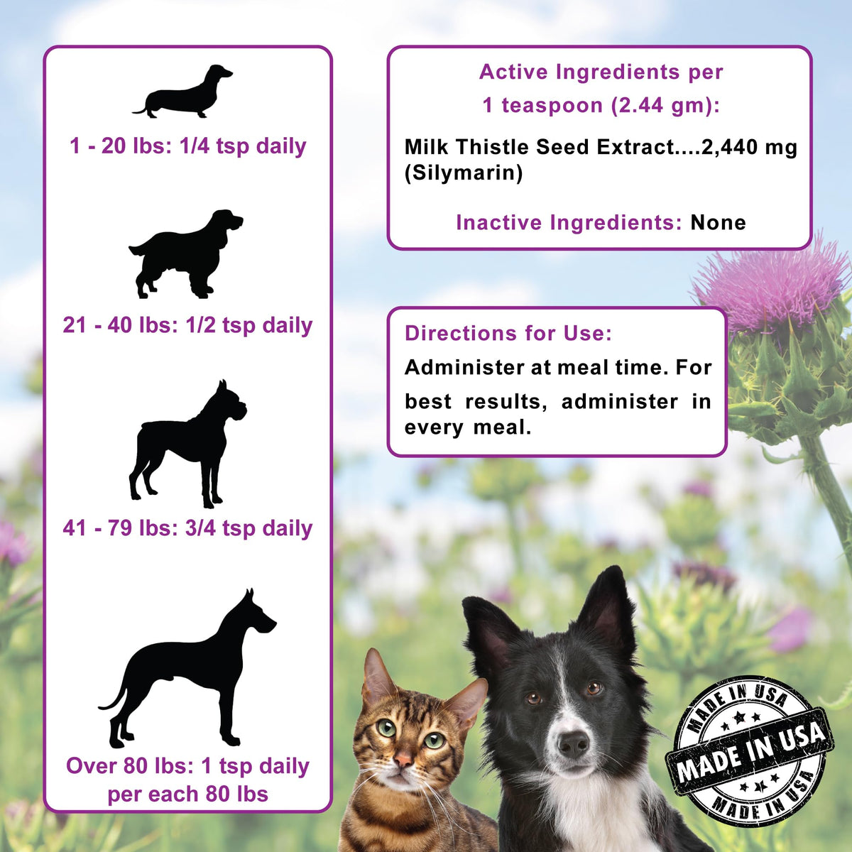 Dogzymes Milk Thistle Powder 4 to 1 Concentrate - 8 Ounce - image 2