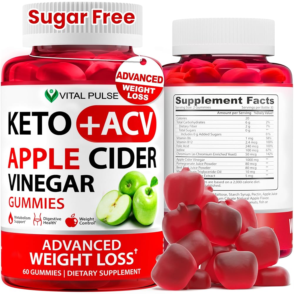 Vital Pulse Keto ACV Gummies Sugar Free Weight Loss - 60 Gummies