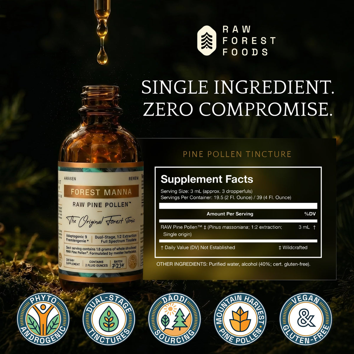 RAW Forest Foods Forest Manna Royal Pine Pollen Tincture