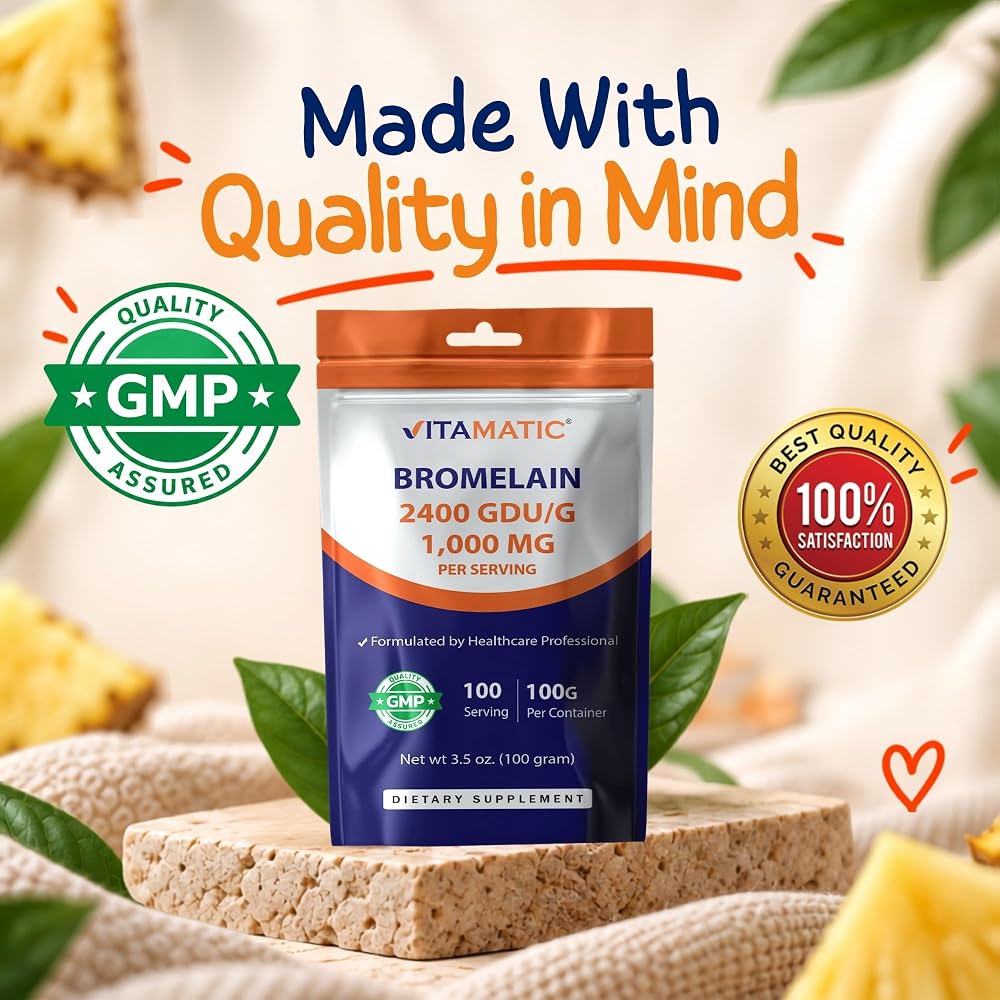 Vitamatic Bromelain Powder 1000mg - 100 Servings - image 8