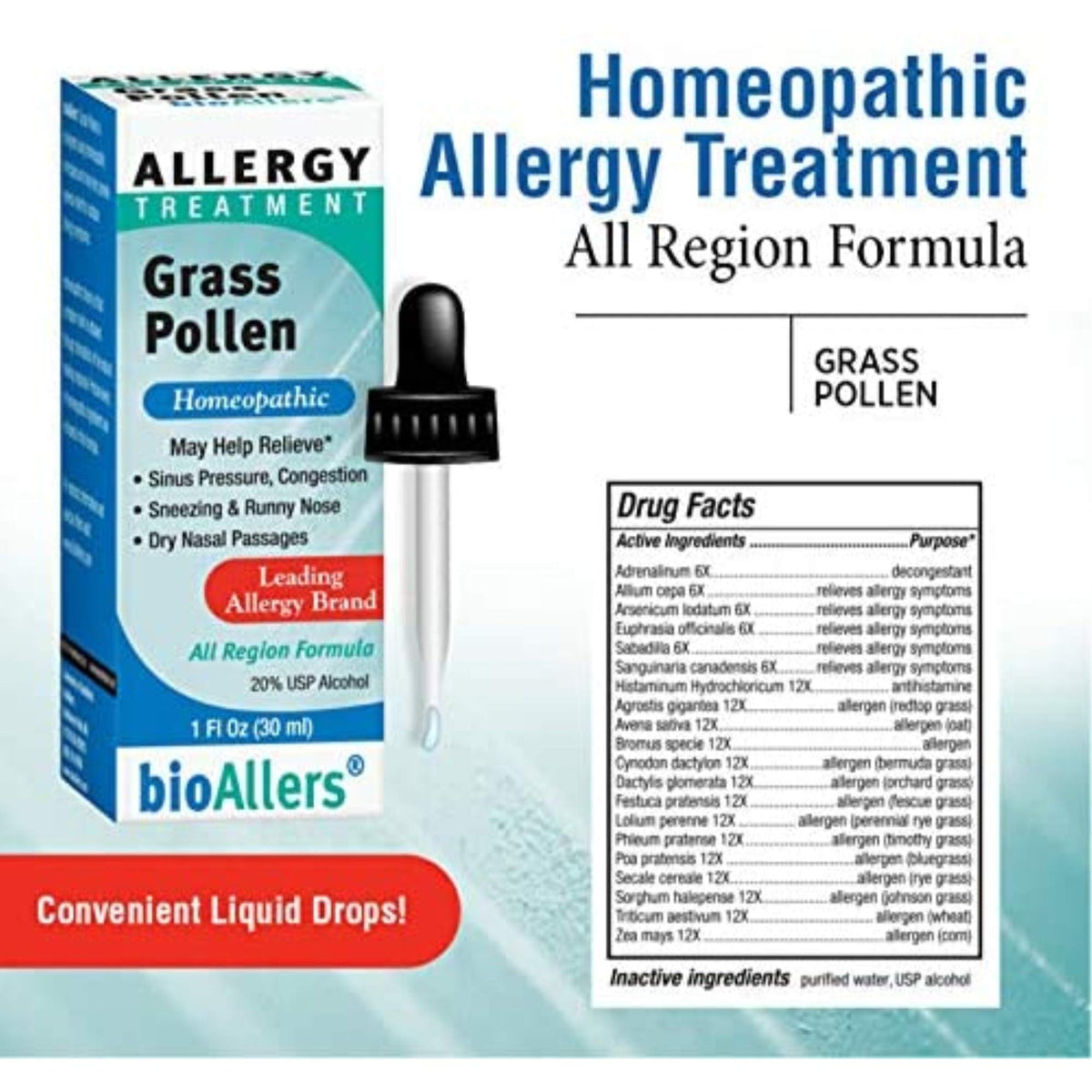 bioAllers Grass Pollen Allergy Relief Liquid - 1 fl oz - image 2