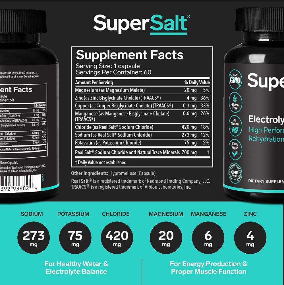 SuperSalt Keto Electrolyte Supplement Capsules - 60 Count - image 3