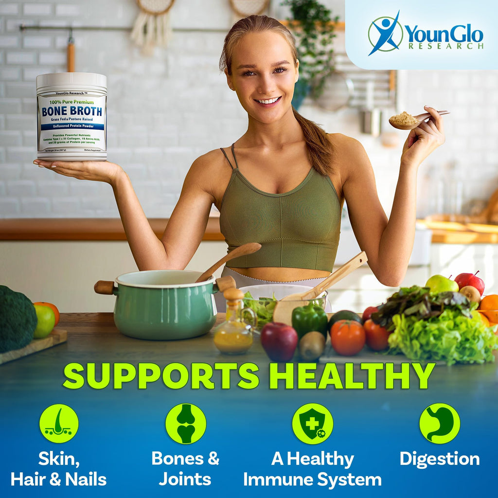 YounGlo Research Bone Broth Beef Protein Powder - 20 oz - image 4
