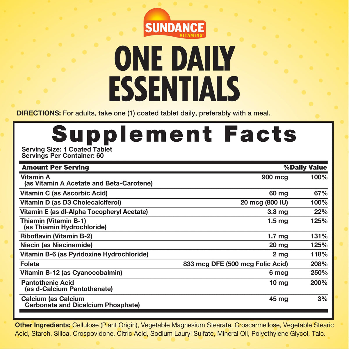 Sundance Daily Multivitamin for Adults - 60 Tablets - image 2