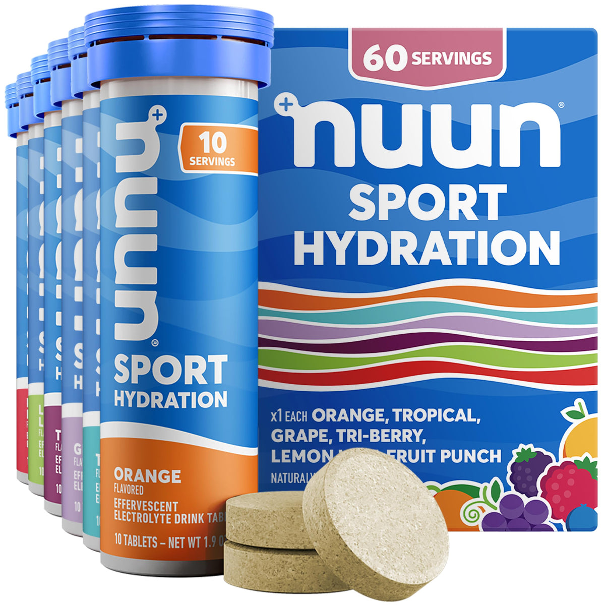 Nuun Sport Electrolyte Tablets Mixed Flavors - 60 Servings