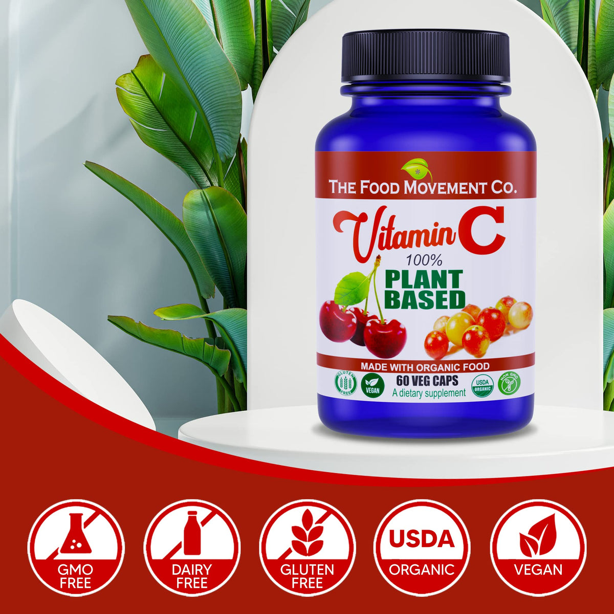 THE FOOD MOVEMENT CO. Plant-Based Vitamin C 125mg - 60 Capsules - image 2