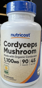 Nutricost Organic Cordyceps Mushroom Capsules 1100mg - Certified CCOF