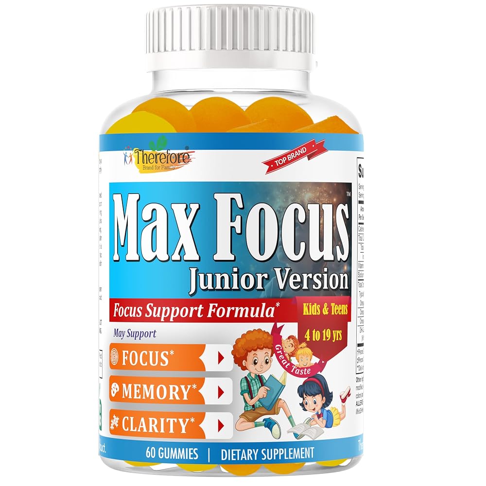 Therefore Max Focus Junior Omega-3 DHA Gummies for Kids - 60 Gummies